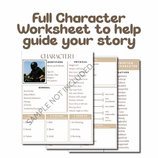 Character Creation Worksheet - Fillable Canva Template