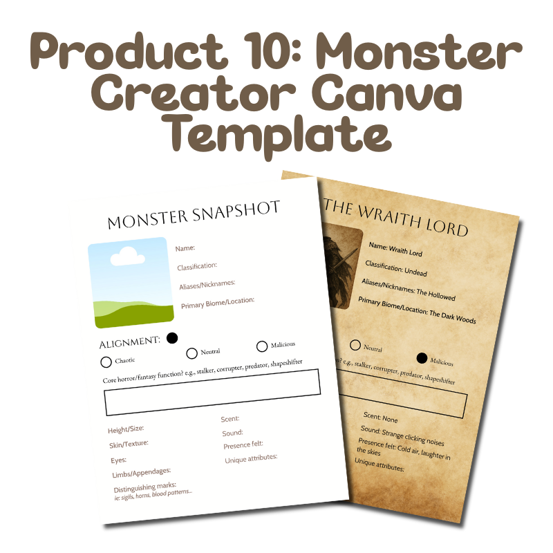monster canva template creation sheet