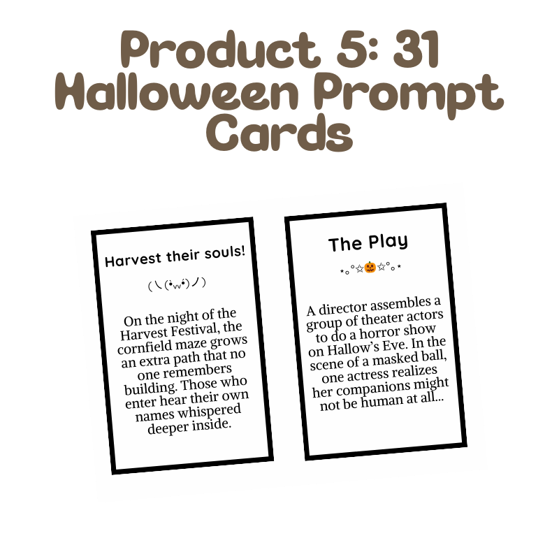 halloween prompt card challenges