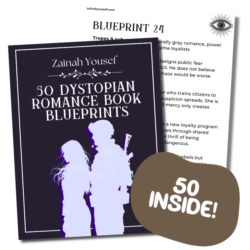 dystopian romance book blueprints writing prompts pack